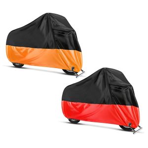 Set: Housse moto compatible avec Honda Gold Wing 1500 / 1800 Craftride XXXXL en noir-orange + Housse moto compatible avec Honda Gold Wing 1800 / 1500 / F6B Craftride XXXL noir-rouge