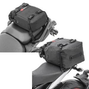 Set: Sacoche de selle Moto Bagtecs KH1 Sac à dos arrière 10 Litres noir + Sacoche de selle Moto Bagtecs KH3 Sac à dos arrière 30 Litres noir