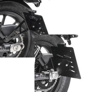 Set: Kennzeichenhalter seitlich L passend für Honda Rebel 500 CMX 17-24 schwarz Craftride + Kennzeichenhalter seitlich passend für Honda Rebel 500 CMX 17-24 schwarz Craftride