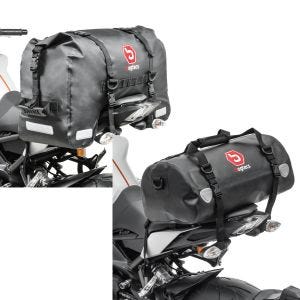Set: Sacoche de selle Moto arrière Bagtecs SX45 Etanche Volume 45L + Sacoche de selle Moto arrière Bagtecs XF30 Dry Bag Etanche Volume 30l