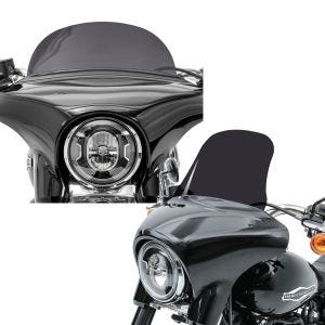 Set: Pare-brise compatible avec Harley Davidson Sport Glide 18-24 Craftride M saute vent fumé foncé + Pare-brise compatible avec Harley Davidson Sport Glide 18-24 Craftride L saute vent fumé foncé