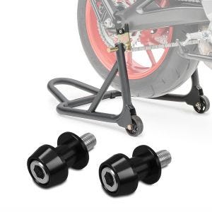 Set: Béquille d'Atelier Moto Arrière BM compatible avec Kawasaki Vulcan S / Café + Diabolos Motea Assen M10 x 1.5 noir