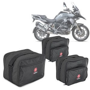 Set Vario Seitenkoffer Innentaschen MV1 + Topcase Innentasche Vario MV3 passend für BMW R 1200 GS / Adventure 13-18 Bagtecs schwarz