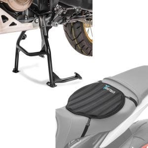 Set: Béquille centrale compatible avec Honda Africa Twin CRF 1000 L 16-19 Constands + Moto Gel Coussin de selle Tourtecs Néoprène M en noir
