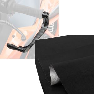 Set: Protections de levier frein et embrayage Aluminium Zaddox X6 Noir + Tourtecs Cuir pour siège de moto anti-slip noir