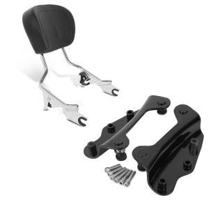 Set: Sissybar passend für Harley Davidson Electra Glide Ultra Classic 09-16 Craftride Fast Driver-M chrom + 4-Punkt-Montagekit passend für Harley Davidson Touring Modelle 2009-2013 schwarz Craftride