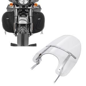 Set: Paré-Brise compatible avec Harley Davidson Road King / Classic/ Special 93-24 Craftride détachable + Bas de carénages compatible avec Harley Davidson Touring 1980-23-24 Protège jambes Craftride