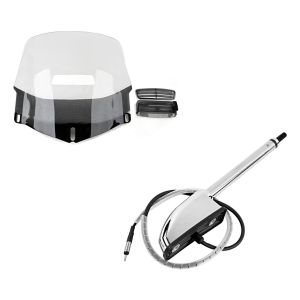 Set: Windschild Honda Goldwing GL 1800 01-16 mit Lüftungsgitter klar Craftride + Antenne passend für Honda Goldwing 1800 01-16 Radio Audio Navi GPS Antennen-Kit Craftride