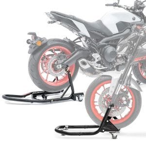 Set: Béquille de Range Arrière ConStands Mover II Racing noir + Béquille d'atelier Avant Range Moto Lève Constands XB2 noir