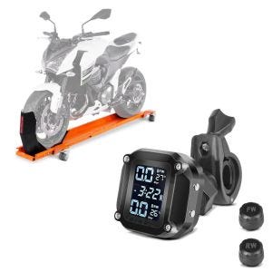 Set: Rail de Range avec Bloque Roue ConStands Smart Mover max. 450 kg + RDKS Système de surveillance de la pression des pneus avec indicateur de température Tourtecs