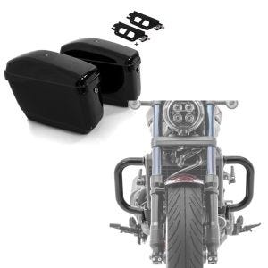 Set: Set 2x Valises rigides + supports QL compatible avec Honda Rebel 1100 CMX 21-24 Craftride Nevada gauche-droite + Pare cylindre compatible avec Honda Rebel 1100 CMX 21-24 pare carter Craftride PM3
