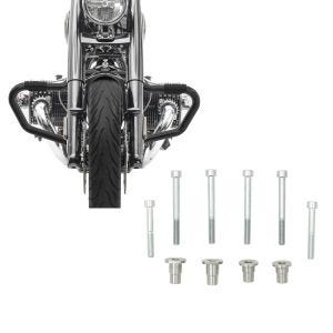 Set: Pare cylindre Mustache compatible avec BMW R 18 / Classic 20-24 Pare Carter 38mm Craftride MV5 noir + Kit adaptateur pour le montage de sissy bars avec valises latérales originales compatible avec BMW R18 20-24 Craftride