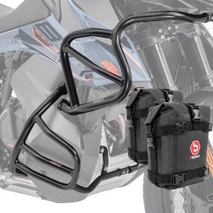 Set Sturzbügel + Taschen passend für KTM 890 Adventure / R 21-22 Schutzbügel oben unten Motoguard schwarz