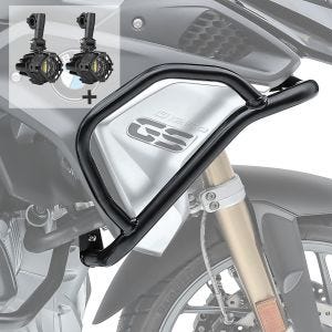 Set Verkleidungsschutzbügel + Scheinwerfer für BMW R 1200 GS 17-18 Motoguard schwarz_1