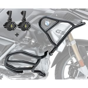 Set Sturzbügel oben unten + Scheinwerfer XL8 für BMW R 1250 GS 19-20 Motoguard schwarz_1