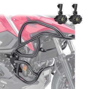 Set Pare carter + Phare Additionnel compatible avec Honda NC 750 X 21-24 noir Motoguard