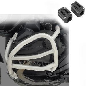 Set Sturzbügel + Protektor passend für BMW R 1300 GS 23-24 Motor-Schutzbügel Motoguard SG41 silber