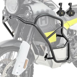 Set Pare carter + Phares Additionnels adapté a Husqvarna Norden 901 21-24 Feux de brouillard Motoguard KT13 noir