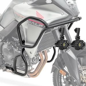 Set Pare carter + Feux Additionnels adapté a Honda Transalp XL 750 23-24 Phares de brouillard Motoguard SK1