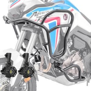 Set Pare carter + Feux Additionnels adapté a Honda Africa Twin CRF 1100 L 2024 Phares de brouillard Motoguard SG68