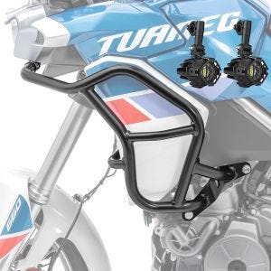 Set Pare carter haut + Phares Additionnels adapté a Aprilia Tuareg 660 22-24 Feux de brouillard Motoguard TR2
