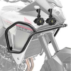 Set Sturzbügel oben + Zusatzscheinwerfer passend für Honda Transalp XL 750 23-24 Nebelscheinwerfer Motoguard HG12 schwarz