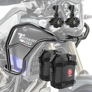 Set Pare carter haut + Phares Additionnels + sacoches XL adapté a Yamaha Tenere 700 19-24 Motoguard