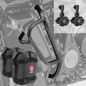 Set Sturzbügel + Zusatzscheinwerfer + Sturzbügeltasche passend für Harley Davidson Pan America 1250 21-24 Motoguard ML