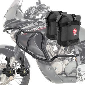 Set Pare carter haut + Phares Additionnels + sacoches adapté a Honda Transalp XL 650 V 00-07 Motoguard HG12 noir