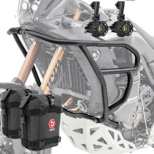 Set Pare carter haut + Phares Additionnels + sacoches adapté a Yamaha Tenere 700 World Raid 22-24 Motoguard HG16