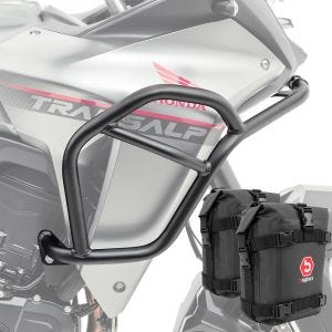 Set Pare carters haut + sacoches adapté à Honda Transalp XL 750 23-24 Motoguard HG14 noir