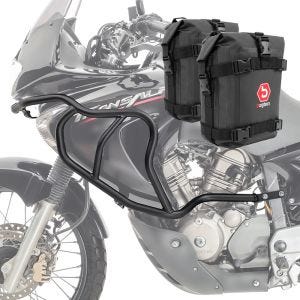 Set Pare carters haut + sacoches adapté à Honda Transalp XL 650 V 00-07 Motoguard HG12 noir