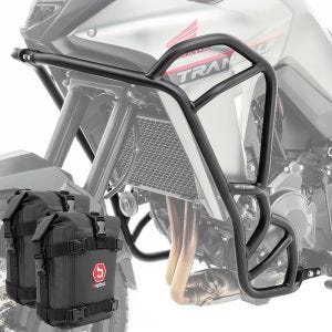 Set Pare carter + sacoches adapté a Honda Transalp XL 750 23-24 Motoguard KT12 noir