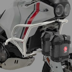 Set Sturzbügel + Taschen passend für Ducati DesertX 22-24 Motoguard MK13 silber