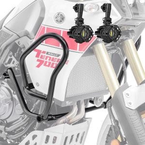 Set Pare carter + Phares Additionnels adapté a Yamaha Tenere 700 19-24 Feux de brouillard Motoguard MK12