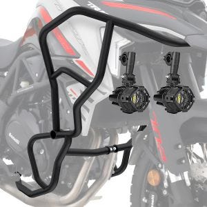 Set Pare carter + Phares Additionnels adapté a Benelli TRK 702 / X 23-24 Feux de brouillard Motoguard KT57 noir