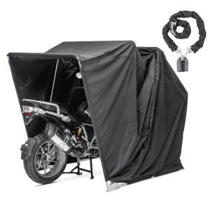 Motoguard Motorrad Zeltgarage XXL Set mit Kettenschloss KS1 universal faltbar
