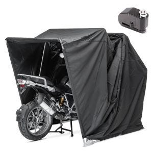 Motorrad Zeltgarage XXL Set Motoguard mit Bremsscheibenschloss alarm faltbar