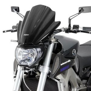 Racingscheibe passend für Yamaha MT-09 14-16 Verkleidungsscheibe "NRM" + Befestigungsmaterial MRA schwarz