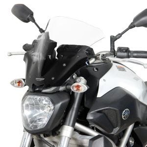 Bulle Racing compatible avec Yamaha MT-07 14-17 Pare-brise "NRM" avec kit de fixation MRA clair