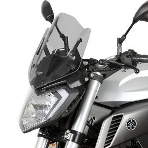Racingscheibe passend für Yamaha MT-125 15-19 Verkleidungsscheibe "NRM" mit Befestigungsmaterial MRA rauchgrau