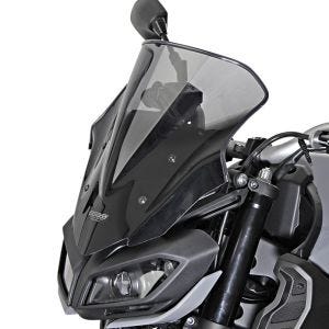 Bulle Racing compatible avec Yamaha FZ-09 17-20 Pare-brise "NRN" avec kit de fixation MRA gris fumée