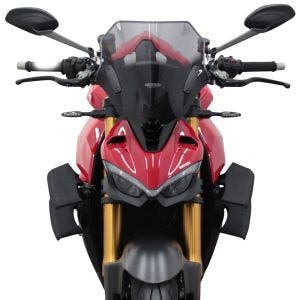 Racingscheibe passend für Ducati Streetfighter V4/S 20- Verkleidungsscheibe "NRN" mit Befestigungsmaterial MRA rauchgrau