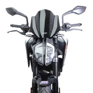 Racingscheibe passend für KTM 790 Duke 18- Verkleidungsscheibe "NRM" mit Befestigungsmaterial MRA rauchgrau