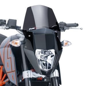 Nakedbike-Scheibe passend für KTM 690 Duke / R 12-19 dunkel getönt Windschild Puig New Generation Sport 6009F