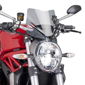 Pare-brise compatible avec Ducati Monster 1200/ S 14-20 fumé clair Puig NG Sport