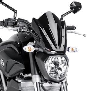 Nakedbike-Scheibe passend für Yamaha MT-07 14-17 schwarz Windschild Puig New Generation Sport 7015N