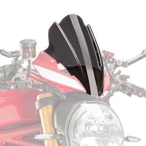 Nakedbike-Scheibe passend für Ducati Monster 1200 R 16-19 dunkel getönt Windschild Puig New Generation Touring 8900F