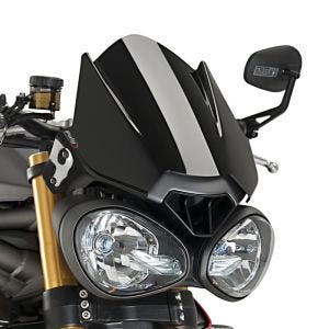 Pare-brise compatible avec Triumph Street Triple / R / RS 17-19 noir Puig NG Sport 8929N