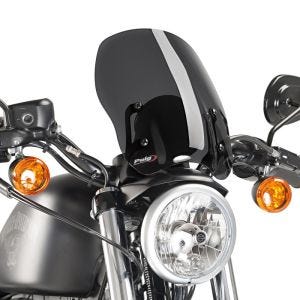 Pare-brise compatible avec Harley Davidson Sportster Forty-Eight 48 10-20 fumé foncé Bulle Puig New Generation Touring 9283F